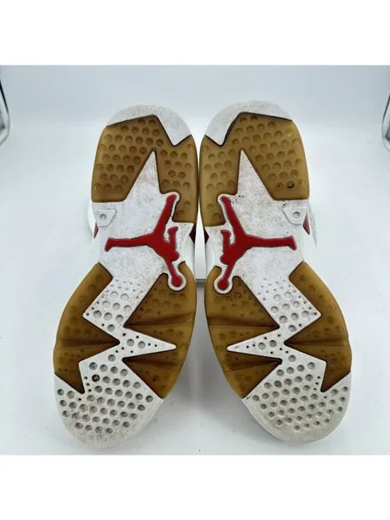 Nike Air Jordan 6 Retro Men Size 7.5 384664-113 White Gym Red Grey Shoes - Picture 3 of 11